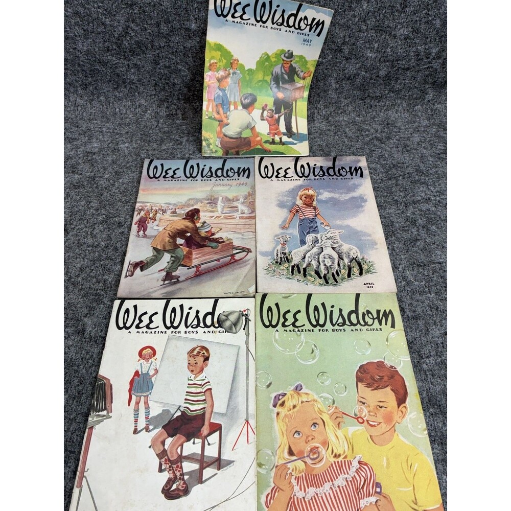 Wee Wisdom Magazine Boys & Girls 1948 1949 1950 Vintage Illustrated Lot